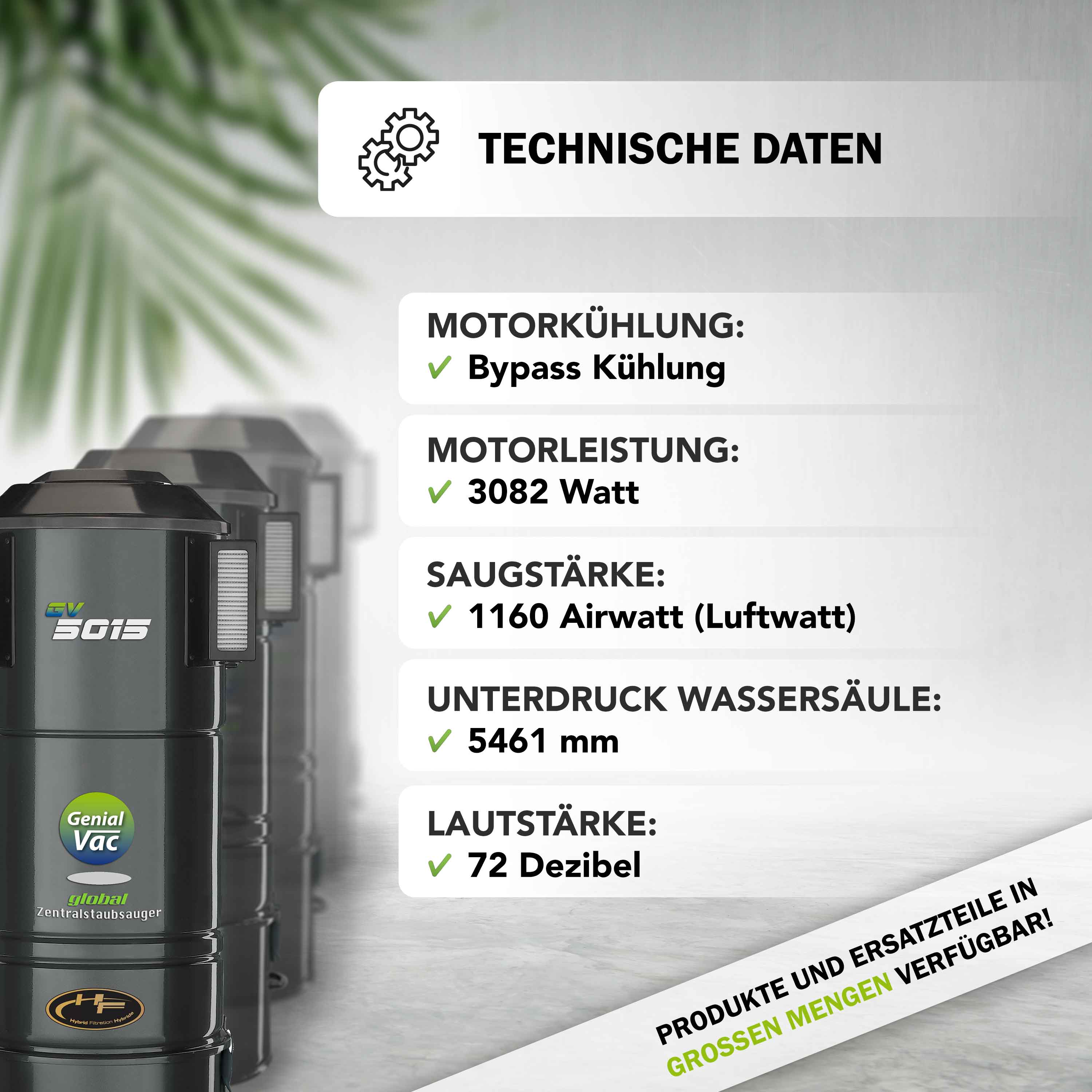 Set Nr. GV5015 high-quality-line 2-motorig - inkl. 2 Schlaucheinzüge + 25 Jahre Hersteller-Garantie GRATIS dazu!