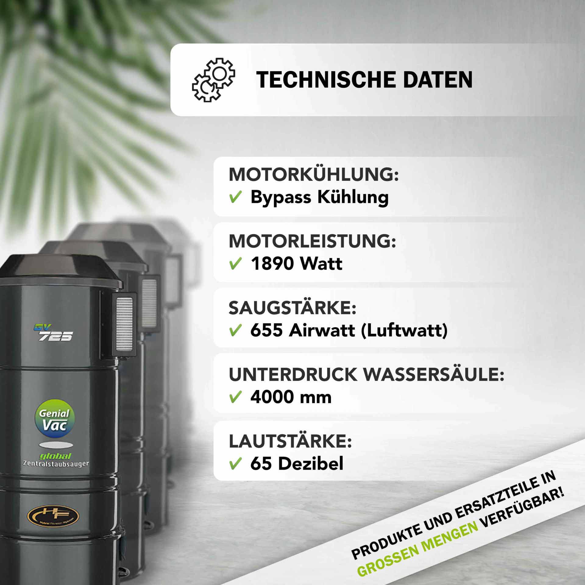 Zentralstaubsauger - Gerät    GV(X) 715/725 High-Quality