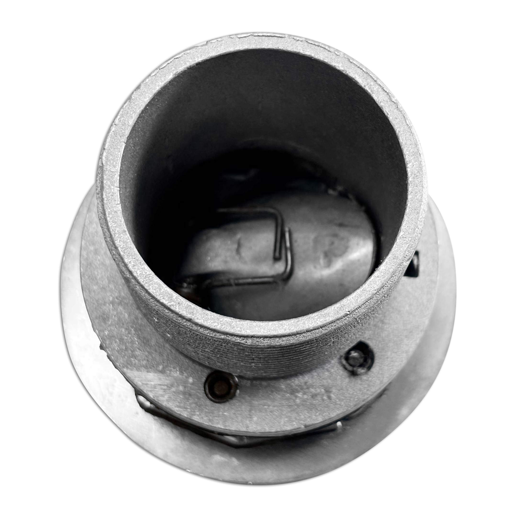 Boden-Dose Metallguß mit Edelstahlblende gebürstet - für Schlauchstecker 35mm