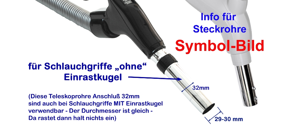 Teleskoprohr mit Einhandbedienung ohne Einrastloch - aus Stahl verchromt