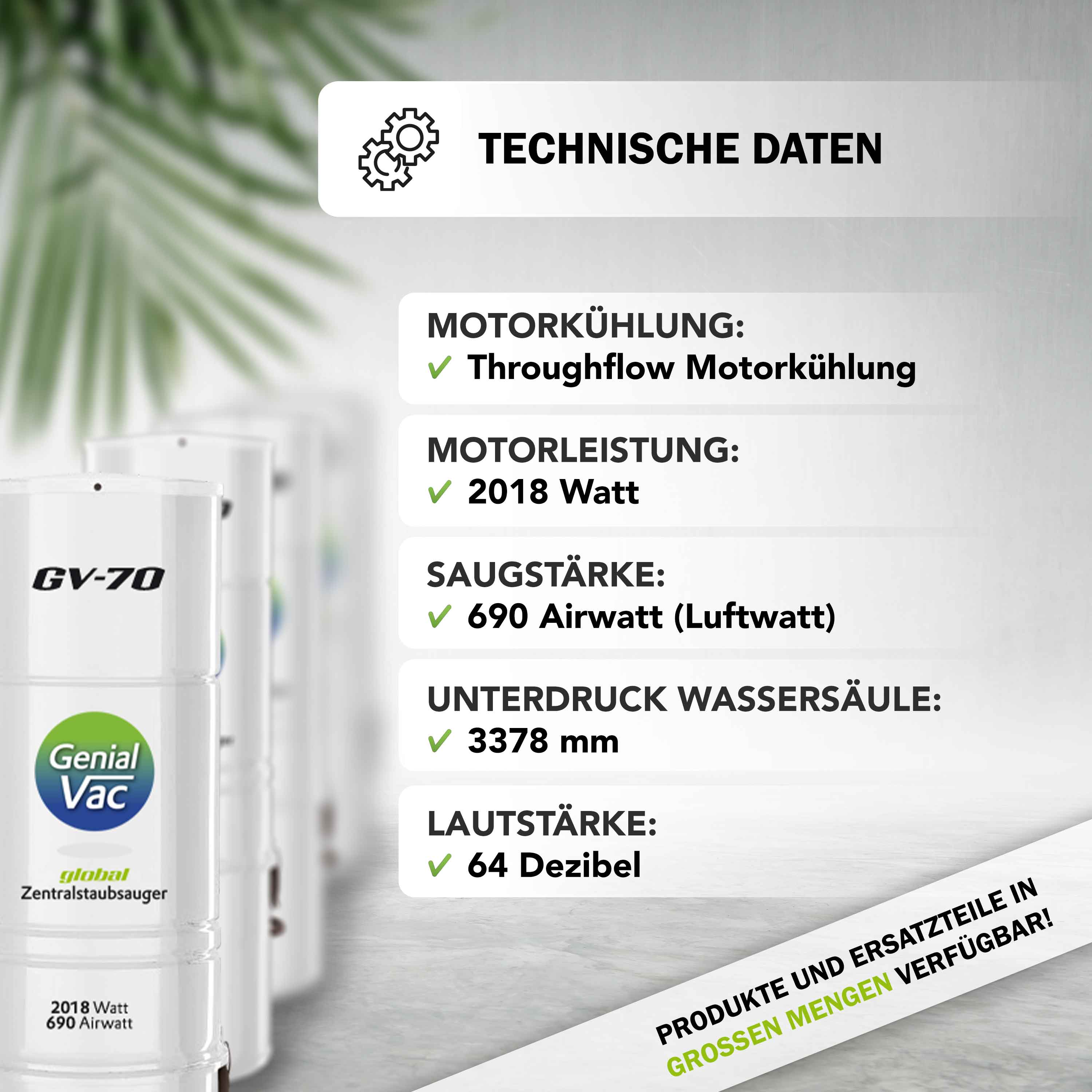 Zentralstaubsauger - Gerät    GV 70 Standard-Line