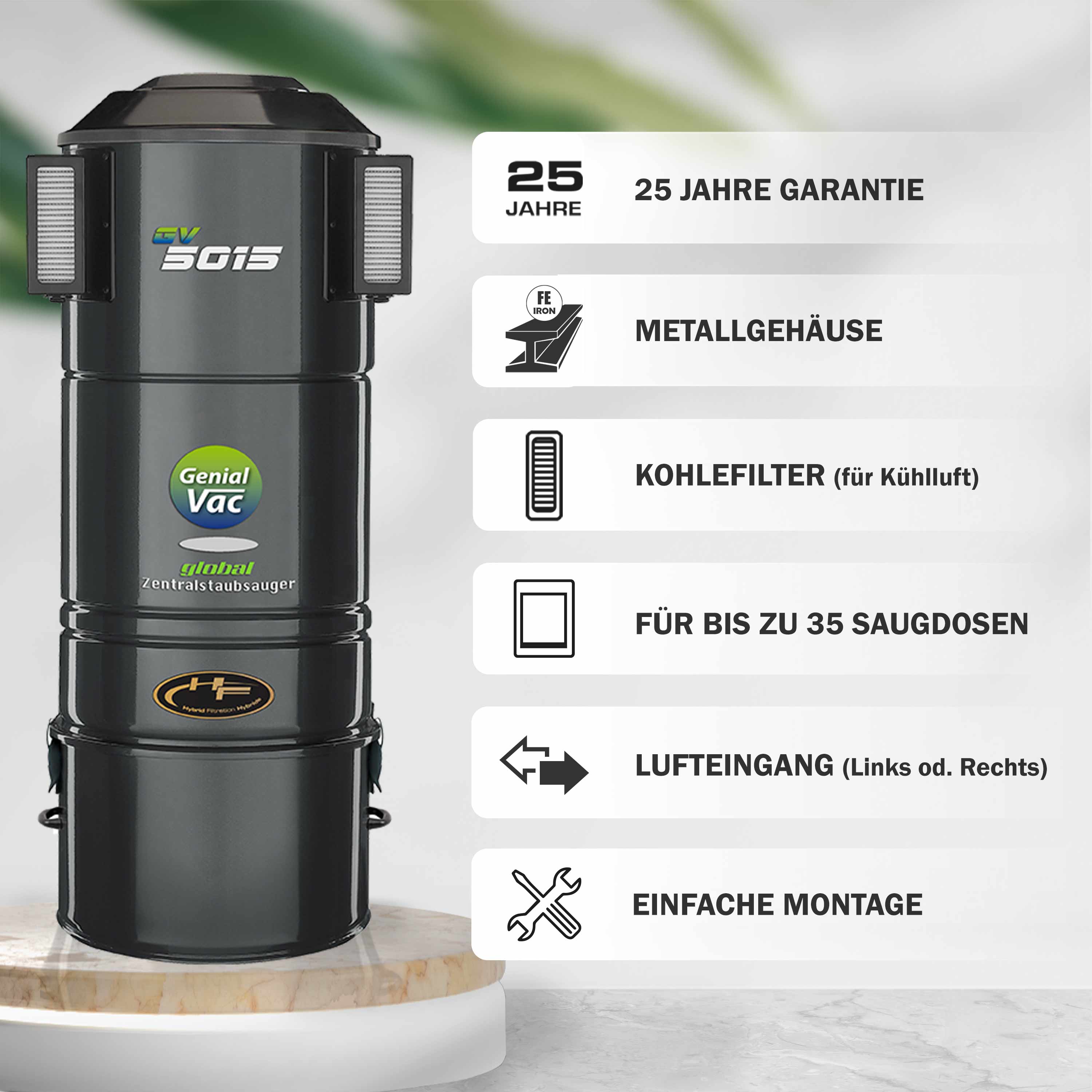 Set Nr. GV5015 high-quality-line 2-motorig - inkl. 2 Schlaucheinzüge + 25 Jahre Hersteller-Garantie GRATIS dazu!