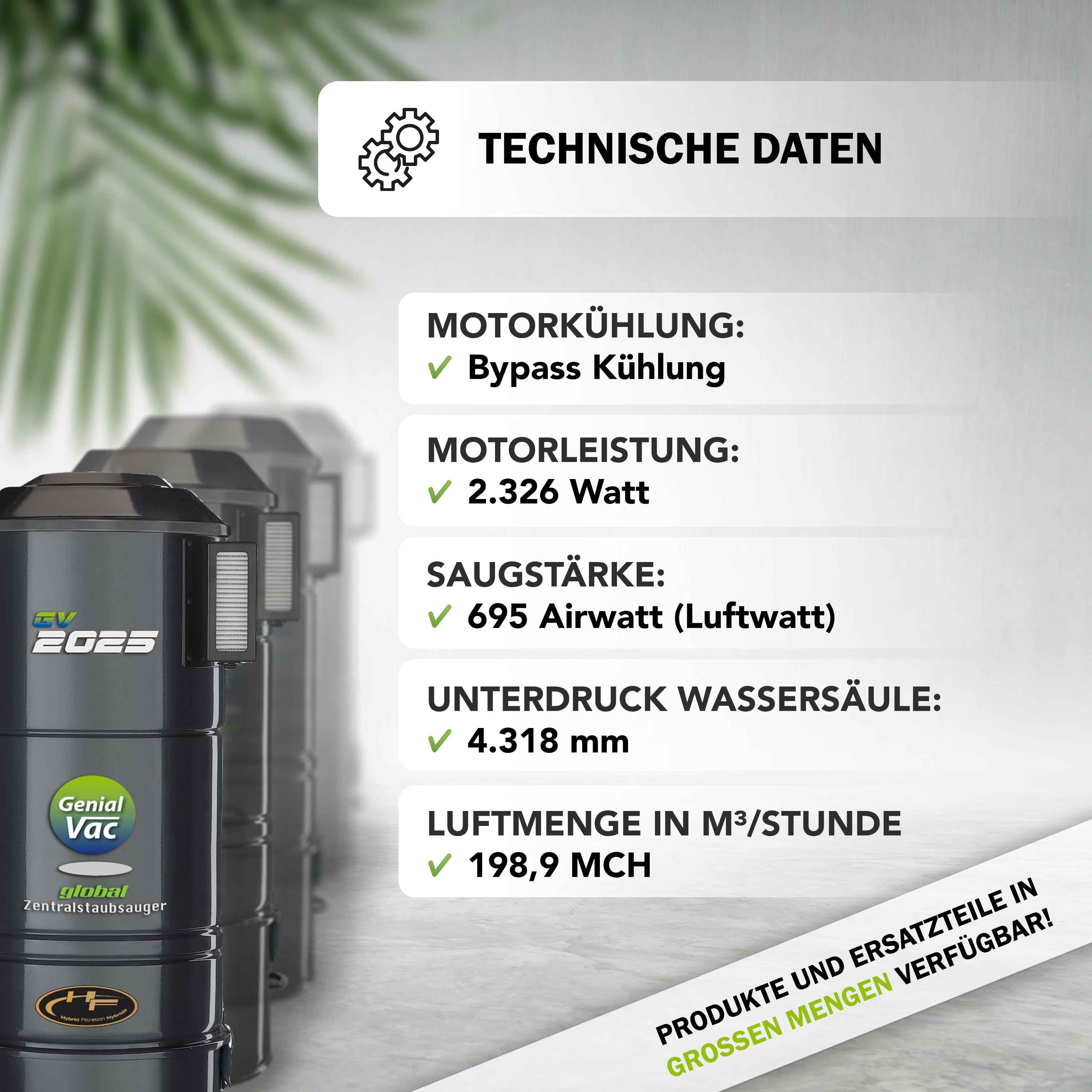 Set Nr. GV2025 high-quality-line 2-motorig inkl. 1x Schlaucheinzug + 3 Normdosen